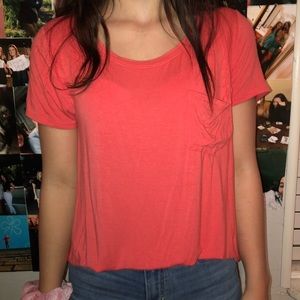 pink scoop neck short sleeve